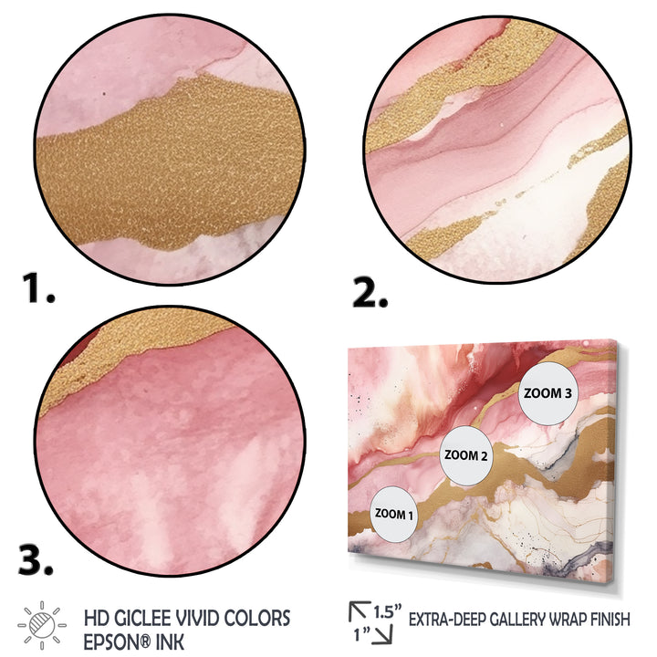 Pink and Gold Enchanted Spills I - Multi-Panels
