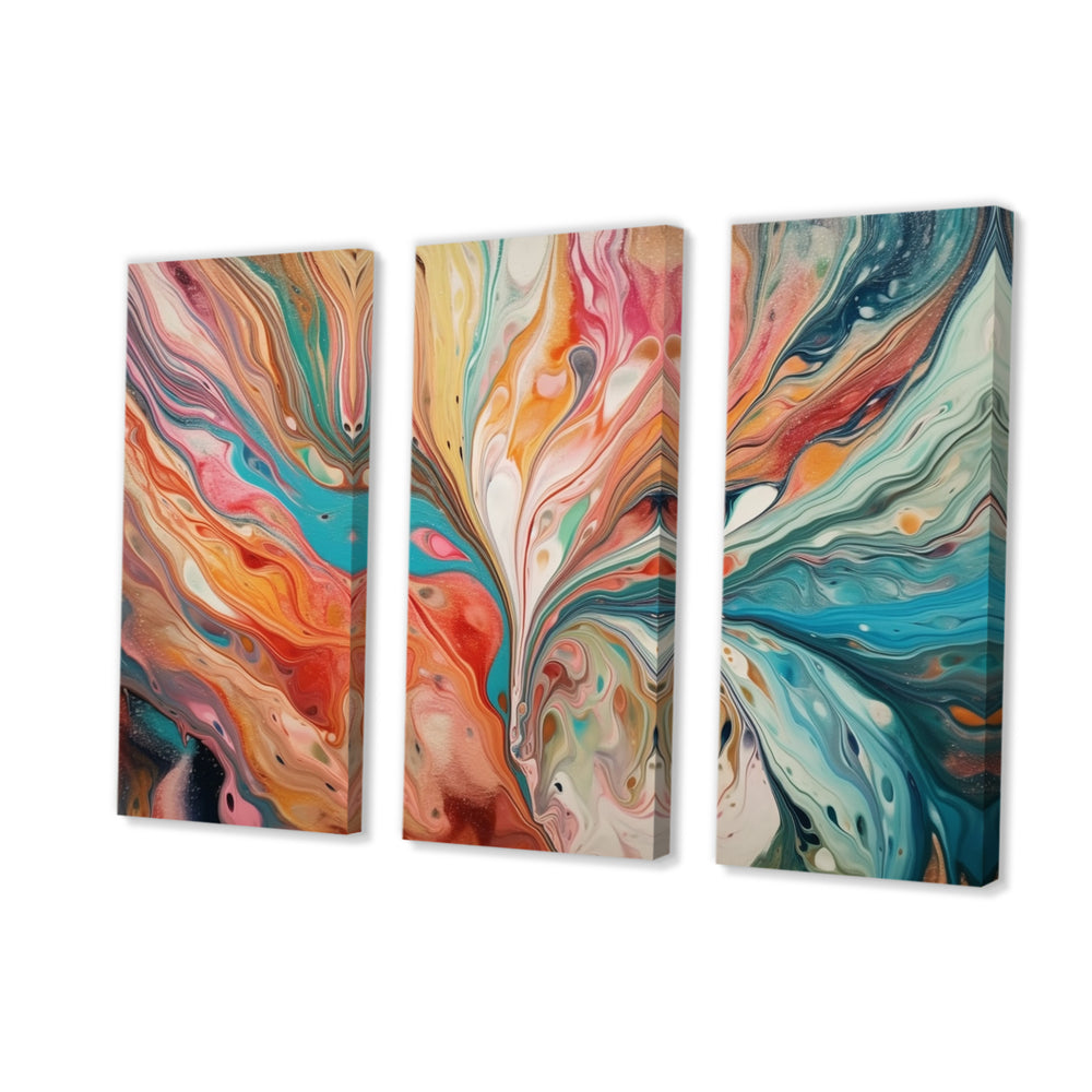 Teal Pink Marbled Whimsy III - Multi-Panels