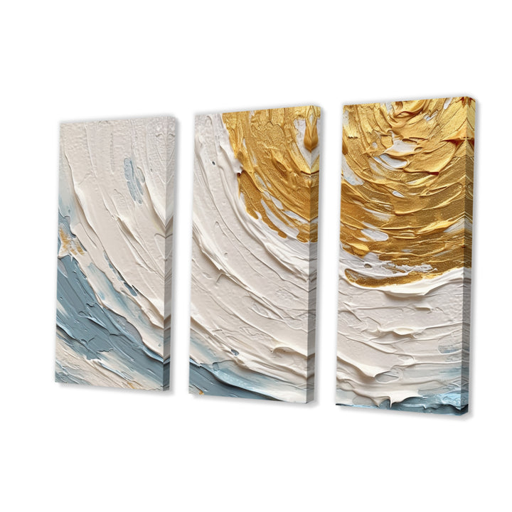 Gold and Blue Vibrant Spirals II - Multi-Panels
