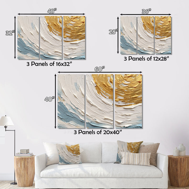Gold and Blue Vibrant Spirals II - Multi-Panels