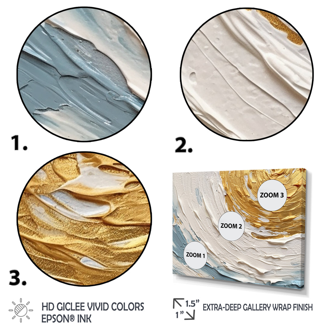 Gold and Blue Vibrant Spirals II - Multi-Panels