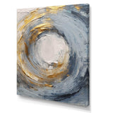 Gold and Blue Vibrant Spirals IV - Abstract Canvas Wall Art