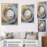 Gold and Blue Vibrant Spirals IV - Abstract Canvas Wall Art