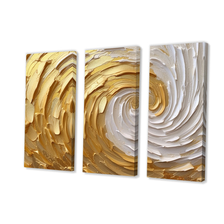 Gold and Cream Enchanted Whirls I - Multi-Panels