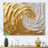 Gold and Cream Enchanted Whirls I - Abstract Canvas Wall Art