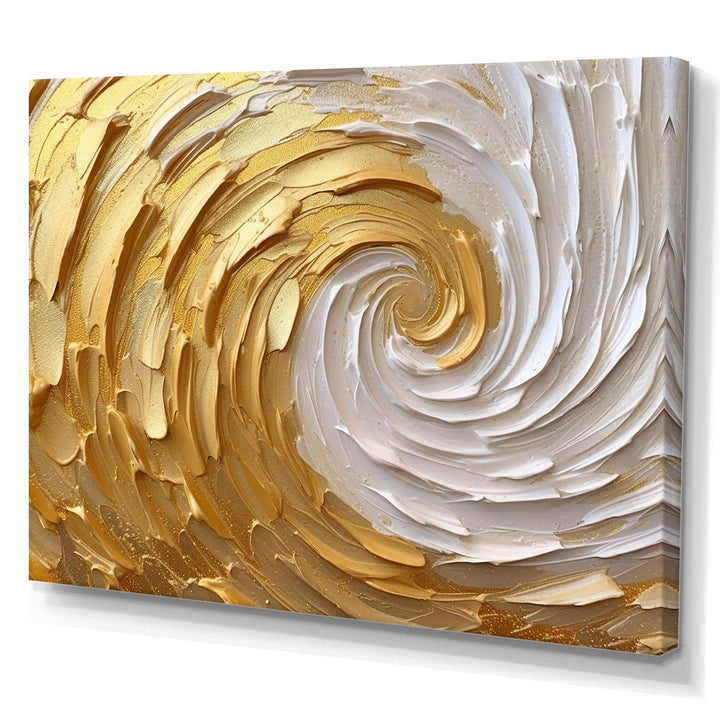 Gold and Cream Enchanted Whirls I - Abstract Canvas Wall Art