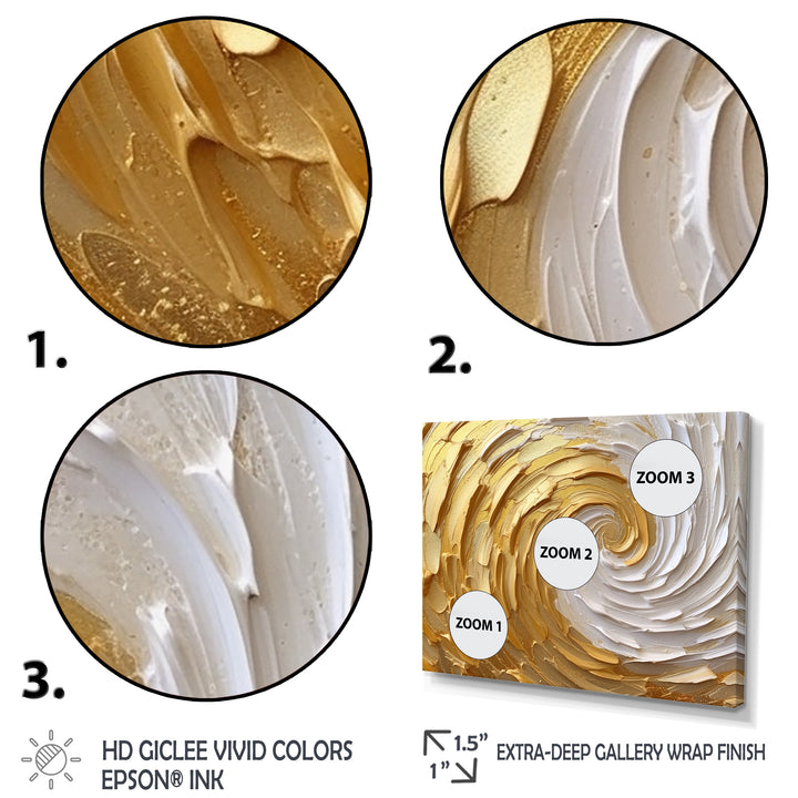 Gold and Cream Enchanted Whirls I - Multi-Panels
