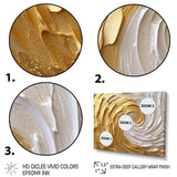 Gold and Cream Enchanted Whirls I - Abstract Canvas Wall Art