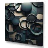 Teal Fragmented Forms - Abstract Canvas Wall Art