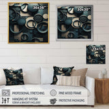 Teal Fragmented Forms - Abstract Canvas Wall Art