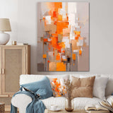 Orange Brown Shattered Realities - Abstract Canvas Wall Art