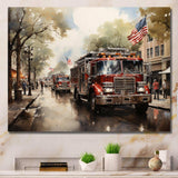 Fire Truck II - Americana Canvas Wall Art