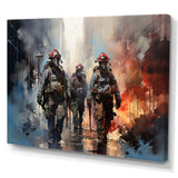 Fireman Heroes In Action II - Americana Canvas Wall Art