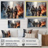 Fireman Heroes In Action II - Americana Canvas Wall Art