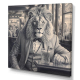 Lion Having A Drink - Animal Home Decor Art