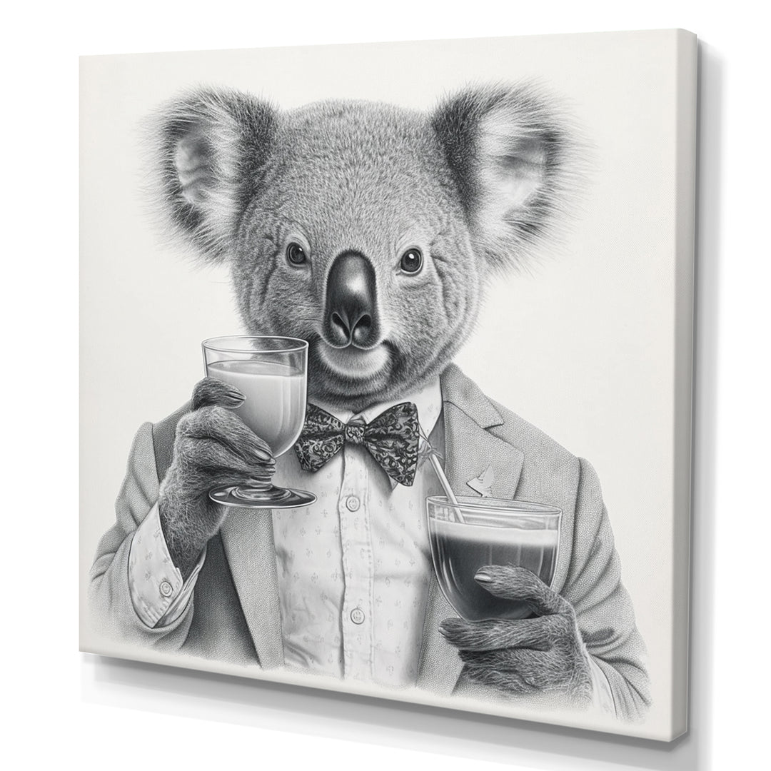 Koala Having A Drink - Animal Living Room Wall Art