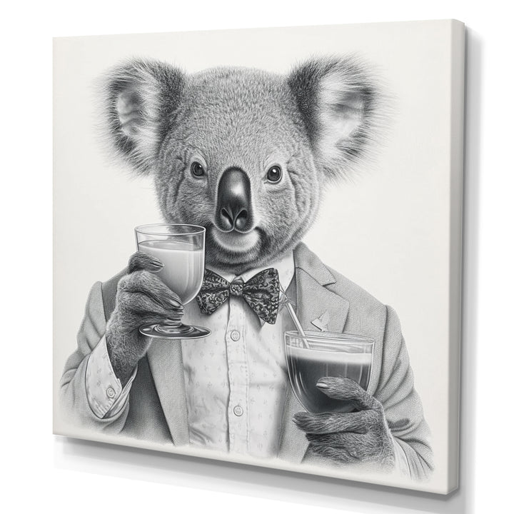 Koala Having A Drink - Animal Living Room Wall Art