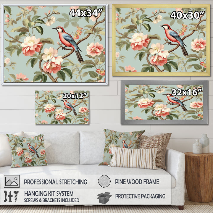 Brown Bird On Floral Trees - Bird Wall Art Prints