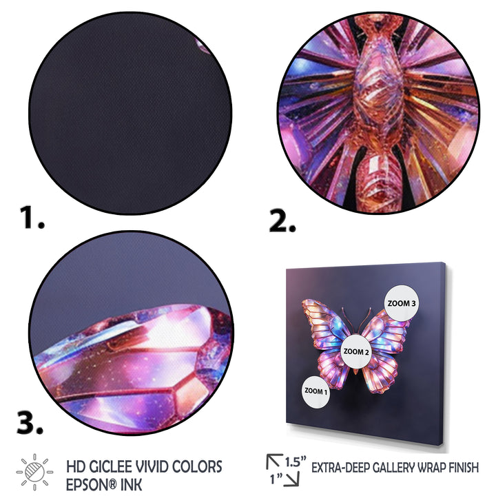 Purple and Pink Butterfly - Butterfly Framed Canvas Art