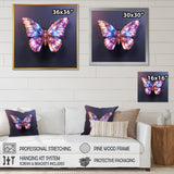 Purple and Pink Butterfly - Butterfly Framed Canvas Art