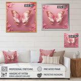 Pink and Gold Butterfly II - Animals Canvas Wall Art