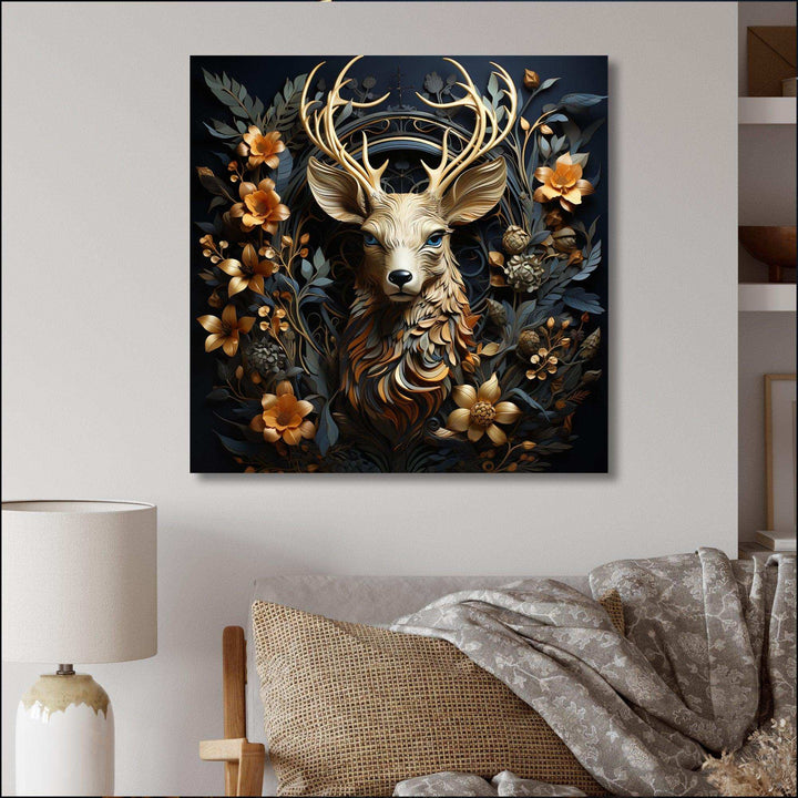 Deer Wonderers III - Animals Canvas Wall Art