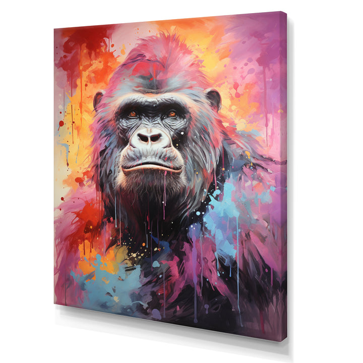 Pink Black Popart Gorilla - Gorilla Wall Art Prints