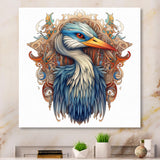 Blue White Vibrant Heron - Blue Heron Wall Art