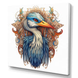 Blue White Vibrant Heron - Blue Heron Wall Art