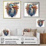 Blue White Vibrant Heron - Blue Heron Wall Art