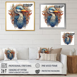 Blue White Vibrant Heron - Blue Heron Wall Art