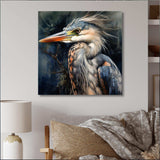 Graceful Heron Waterbird III - Animals Canvas Wall Art