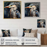 Graceful Heron Waterbird III - Animals Canvas Wall Art