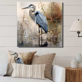 Graceful Heron Waterbird IV - Animals Canvas Wall Art