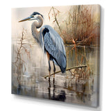 Graceful Heron Waterbird IV - Animals Canvas Wall Art