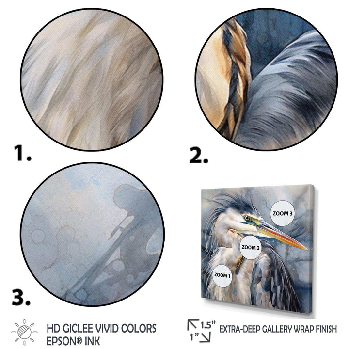 Heron Waterbird II - Animals Canvas Wall Art