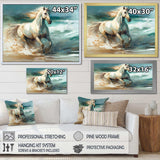 Horse On The Beach II - Animals Canvas Wall Art