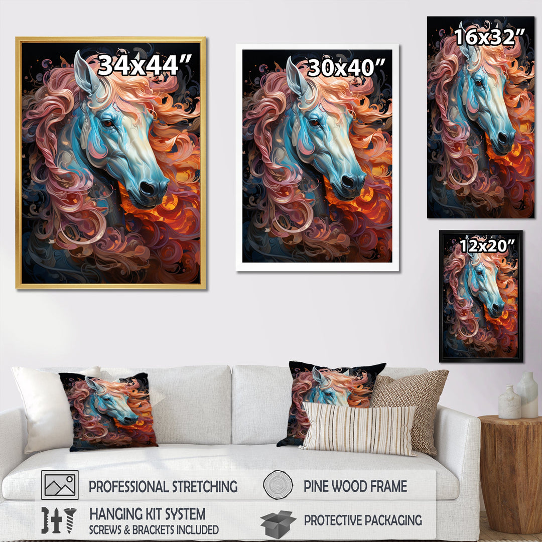 Colorful Horse Mane - Horse Living Room Wall Art