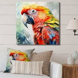 Tropical Parrot In Paradise II - Animals Canvas Wall Art