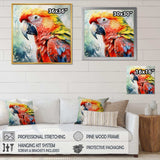 Tropical Parrot In Paradise II - Animals Canvas Wall Art