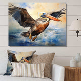 Majestic Pelican Seabird II - Animals Canvas Wall Art