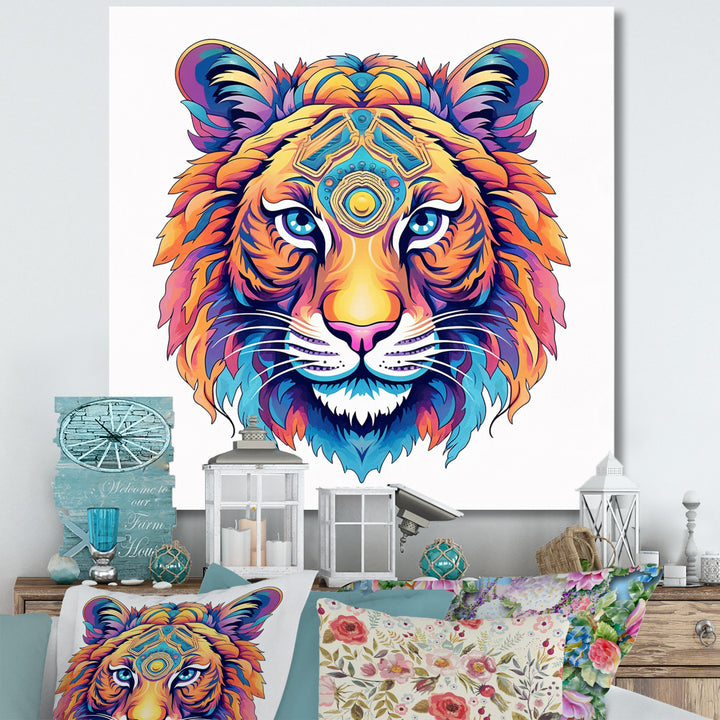 Vibrant Tiger Head - Orange Tiger Wall Art