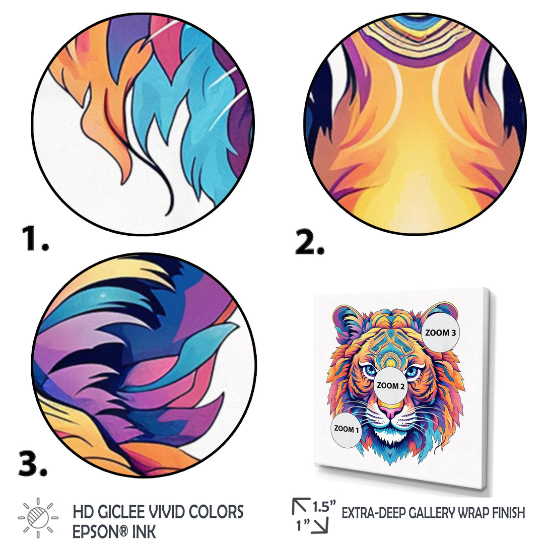 Vibrant Tiger Head - Orange Tiger Wall Art