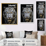 Fierce White Tiger II - Animals Canvas Wall Art