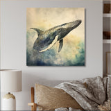 Graceful Whale - Whale Canvas Wall Art