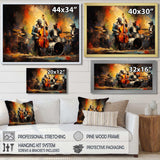 Yellow Orange Jazz Band - Fashion Canvas Wall Art