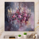 Elegant Floral Chandelier I - Fashion Canvas Wall Art