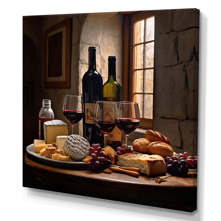 Cheese and Wine I - Food &amp; Beverage Canvas Wall Art