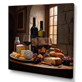 Cheese and Wine I - Food & Beverage Canvas Wall Art