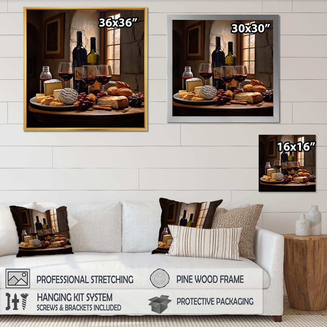 Cheese and Wine I - Food &amp; Beverage Canvas Wall Art